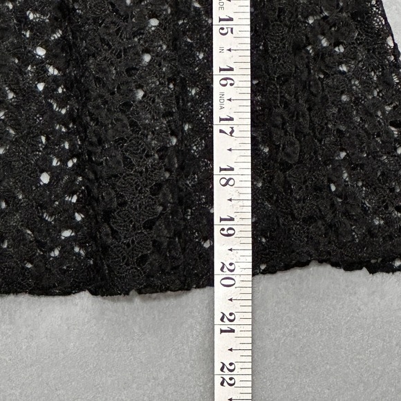 Vintage Y2K Womens Top L Black Sheer Lace A Line Crop Racer Back Tank Whimsigoth - Picture 11 of 11